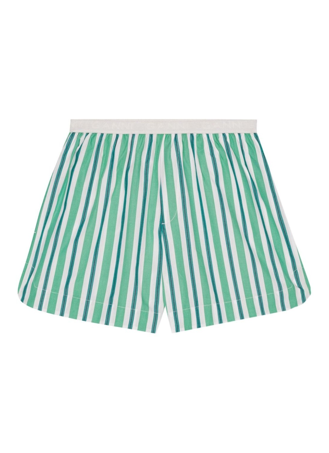 Pantalon corto ganni short pant womanstripe cotton elasticated shorts - f8925 879 talla verde
 