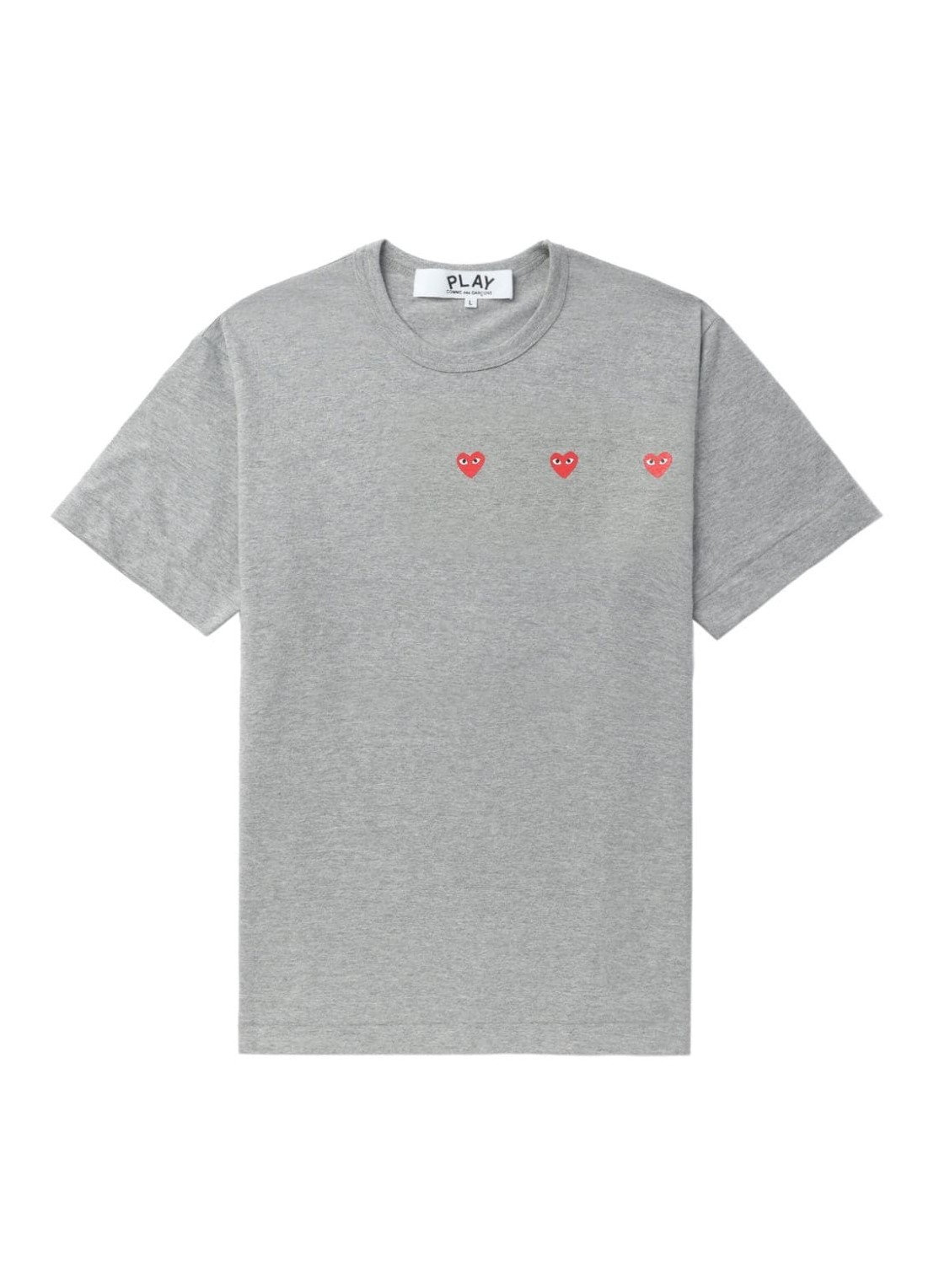 Camiseta comme des garcons t-shirt manhorizontal 3 heart short sleeve t-shirt - axt337051 grey talla