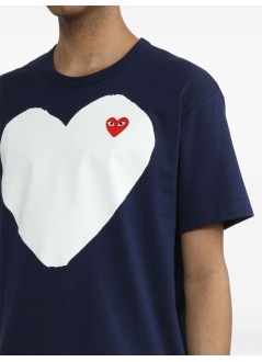 comme des garcons t-shirt manplay navy t-shirt - axt184051 navy