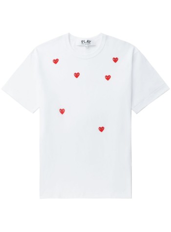 comme des garcons t-shirt manmany heart short sleeve t-shirt - axt338051 white