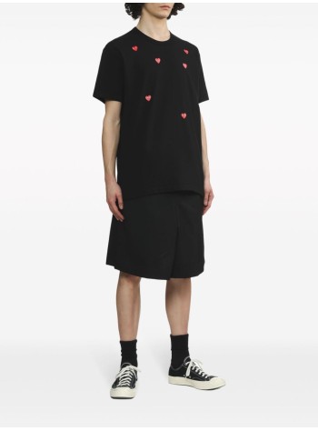 comme des garcons t-shirt manmany heart short sleeve t-shirt - axt338051 black 2
