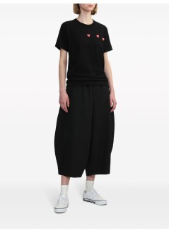 comme des garcons t-shirt manhorizontal 3 heart short sleeve t-shirt - axt337051 black