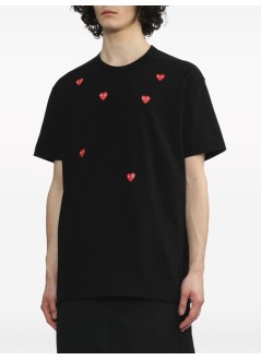 comme des garcons camiseta hombre many heart short sleeve t-shirt - axt338051 black