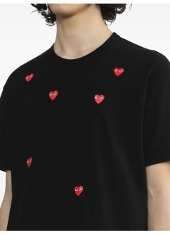 comme des garcons camiseta hombre many heart short sleeve t-shirt - axt338051 black