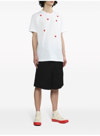 comme des garcons t-shirt manmany heart short sleeve t-shirt - axt338051 white 2