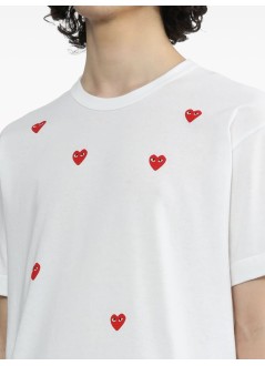 comme des garcons camiseta hombre many heart short sleeve t-shirt - axt338051 white