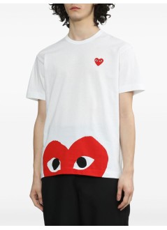 comme des garcons camiseta hombre play t-shirt - axt034051 white