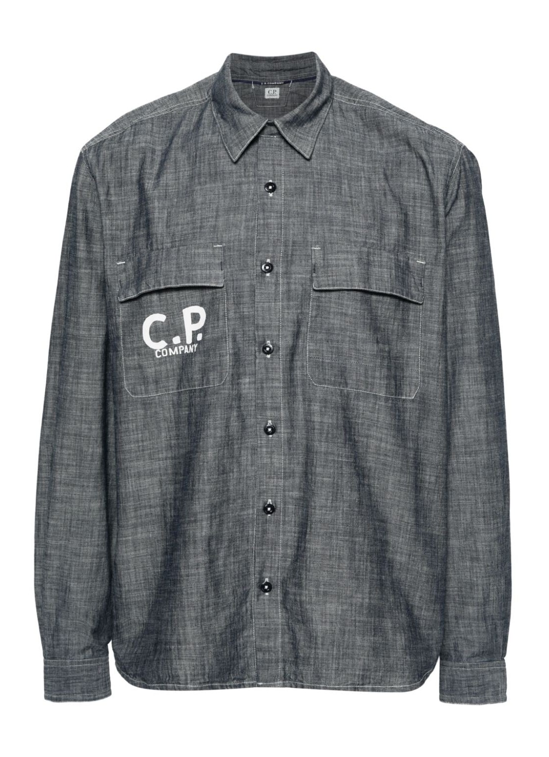 Camiseria c.p.company shirt manchambray long sleeved logo shirt - 16cmsh150a110065w d08 talla gris
 