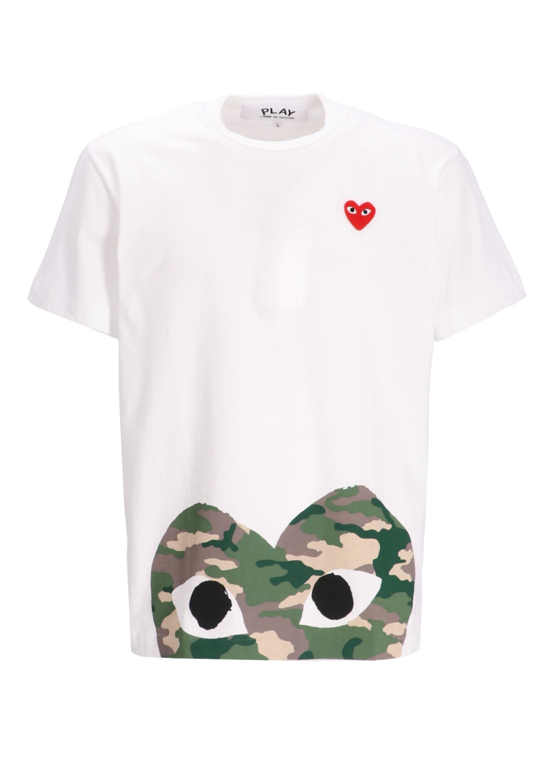 Camiseta comme des garcons t-shirt manplay camouflage t-shirt - axt244051 white talla XXL
 