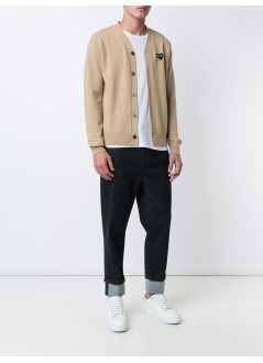 comme des garcons punto hombre play cardigan - axn024051 beige