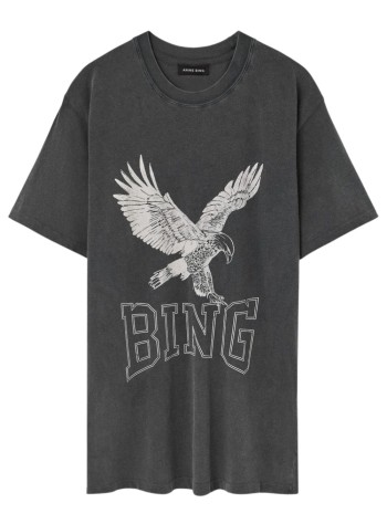 anine bing top mujer lili tee retro eagle - a0810075wbl1 washed black