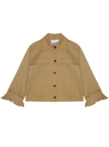ganni outerwear womanherringbone canvas jacket - f9289 177