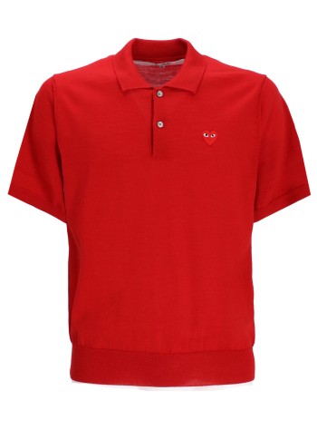 comme des garcons polo hombre polo-neck short sleeve - axn094051 red