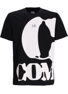c.p.company t-shirt man30/1 jersey relaxed logo t-shirt - 16cmts144a006586w 999