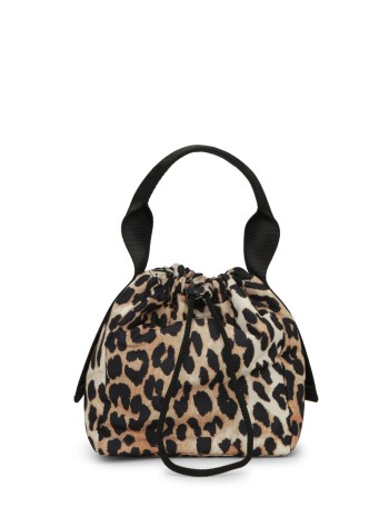 ganni crossbody leopard womanrecycled tech pouch print - a5743 943