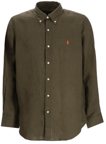 polo ralph lauren camiseria hombre cubdppcs-long sleeve-sport shirt - 710794141033 thermal green