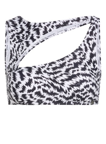 karl lagerfeld bikini sujetador mujer animal print asymmetrical top - 241w2219 r32