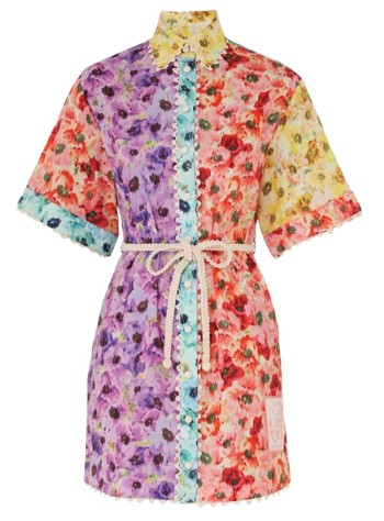 Lightburst Trimmed Shirt Dress