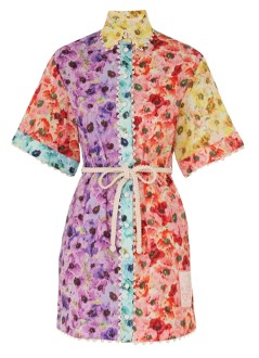 zimmermann dress womanlightburst trimmed shirt dress - 1131dss246 spli