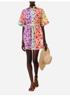 zimmermann dress womanlightburst trimmed shirt dress - 1131dss246 spli