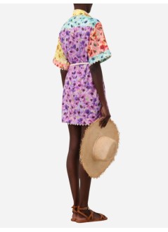 zimmermann dress womanlightburst trimmed shirt dress - 1131dss246 spli