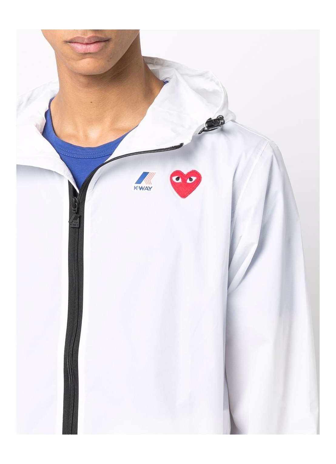 comme des garcons outerwear hombre p1j501 k way hoodie full zip azj501051 white Talla S