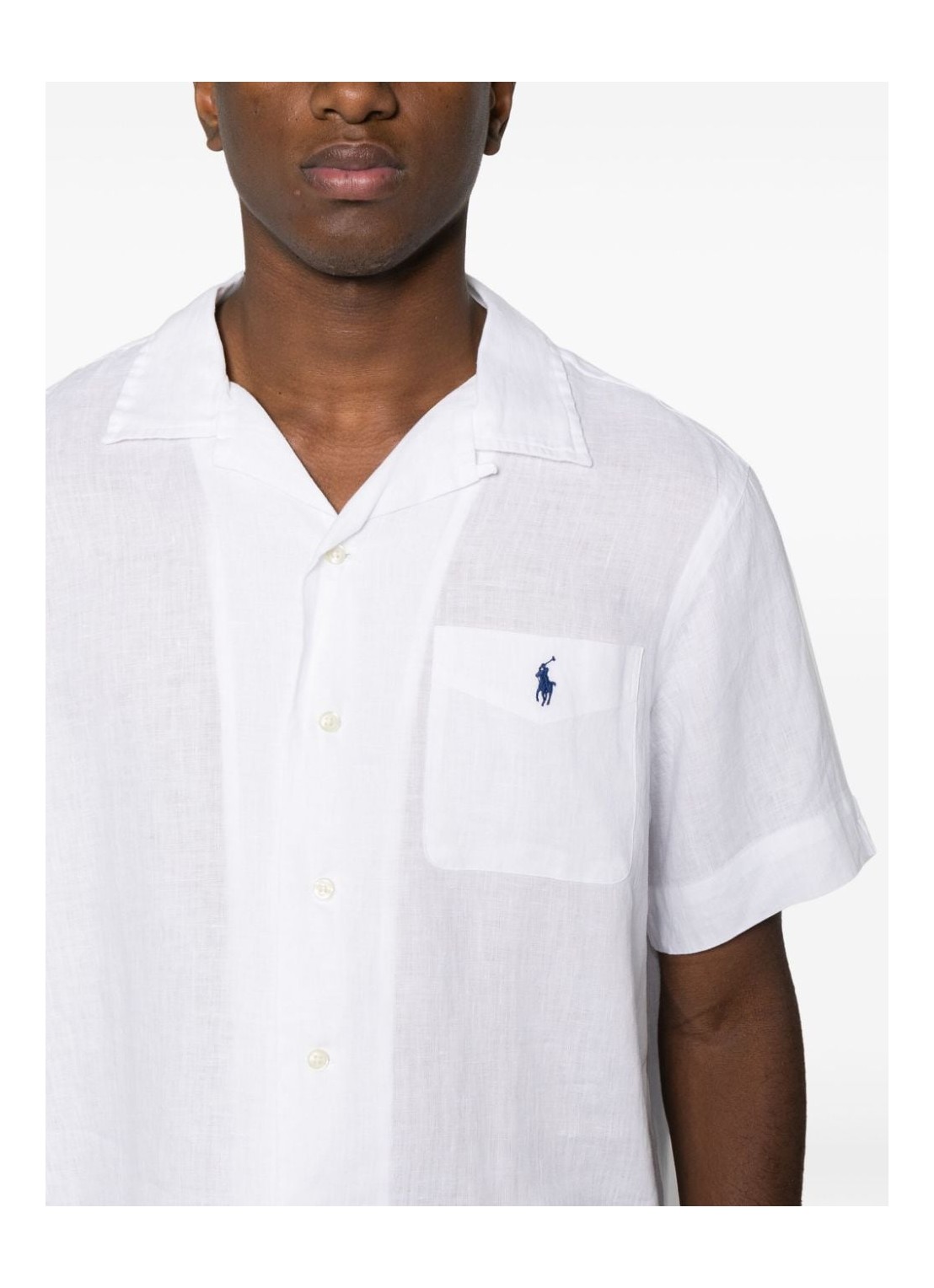 polo ralph lauren shirt manclassic fit linen camp shirt 710938425001 white Talla L