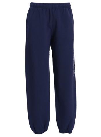 sporty & rich pant  womanhotel du cap cursive sweatpant - pa036501651bl32 31