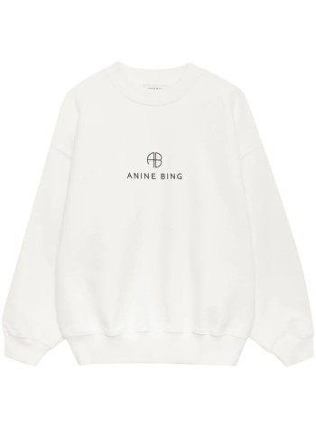 anine bing top mujer jaci sweatshirt monogram - a0810077ivy1 ivory