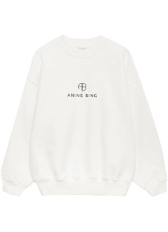 anine bing top womanjaci sweatshirt monogram - a0810077ivy1 ivory