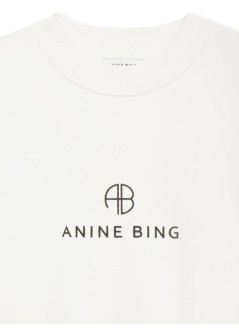 anine bing top womanjaci sweatshirt monogram - a0810077ivy1 ivory