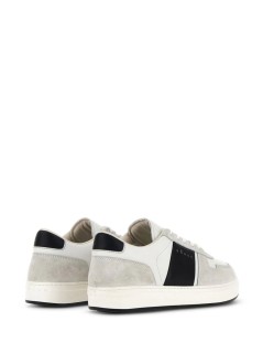 hogan sneaker manh668 allacciato fascia logo - hxm6680fl30odz0001 b001 bianco b999 nero