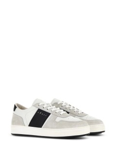 hogan sneaker manh668 allacciato fascia logo - hxm6680fl30odz0001 b001 bianco b999 nero