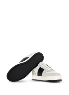 hogan sneaker manh668 allacciato fascia logo - hxm6680fl30odz0001 b001 bianco b999 nero