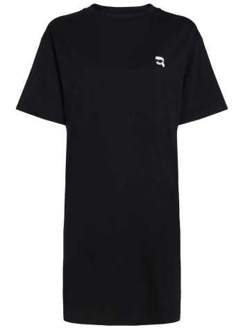 karl lagerfeld dress womanikonik 2.0 patch t-shirt dress - 245w1352 999