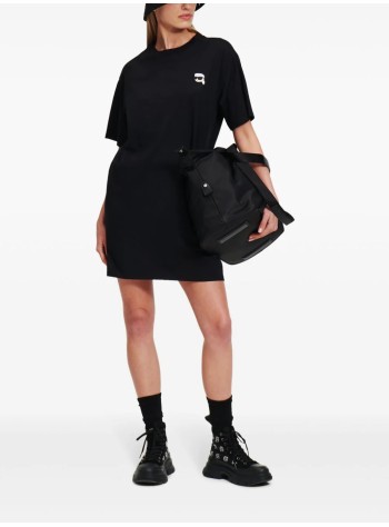 karl lagerfeld dress womanikonik 2.0 patch t-shirt dress - 245w1352 999 2