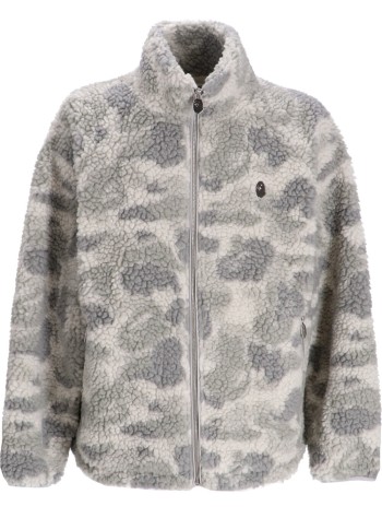 bape outerwear hombre tonal solid camo metal ape head one point fleece jacket m - 1j80140065 gra
