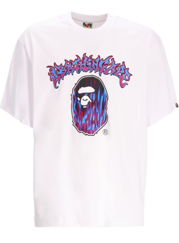 bape camiseta hombre mad flame ape head relaxed fit tee m - 1k30110320 wht