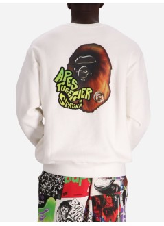 bape sweater manbape sport graphic crewneck m - 1j80113051 ivy
