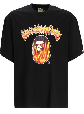 bape camiseta hombre mad flame ape head relaxed fit tee m - 1k30110320 blk
