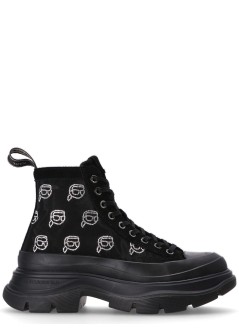 karl lagerfeld boot womanluna rhinestone mesh boot - kl42941 70s