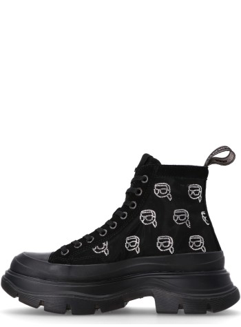 karl lagerfeld boot womanluna rhinestone mesh boot - kl42941 70s 2