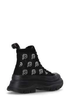 karl lagerfeld boot womanluna rhinestone mesh boot - kl42941 70s
