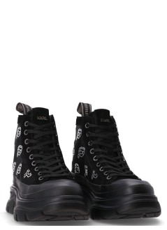 karl lagerfeld boot womanluna rhinestone mesh boot - kl42941 70s