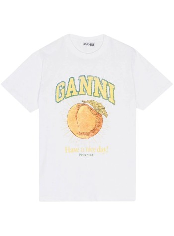 ganni top womanbasic jersey peach relaxed t-shirt - t3529 151