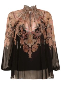 zimmermann t-shirt womanillustration billow blouse - 0991tf241 blkp