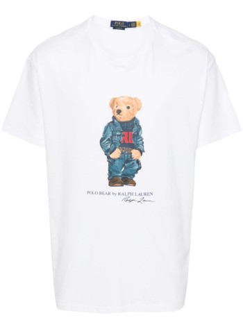 polo ralph lauren camiseta hombre sscnclsm1-short sleeve-t-shirt - 710854497038 f24 white denim bear