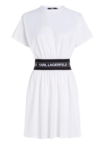 karl lagerfeld dress womanlogo tape t-shirt dress - 245w1351 100