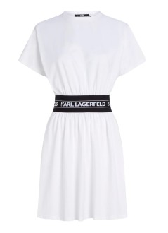 karl lagerfeld dress womanlogo tape t-shirt dress - 245w1351 100