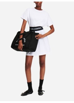 karl lagerfeld dress womanlogo tape t-shirt dress - 245w1351 100